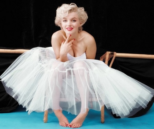 Marylin Monroe en tutu blanc photographiée par Milton Greene