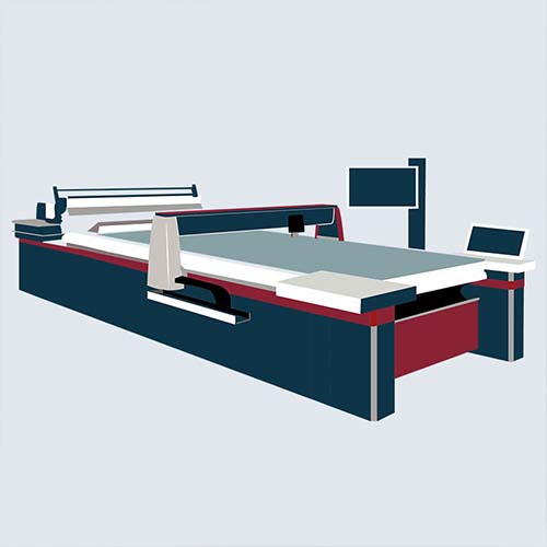 Machine de coupe professionnelle Lectra utilisée par Kitac