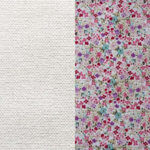 Coton lourd blanc | Intérieur Petites fleurs roses