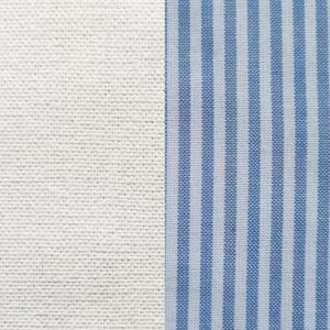 Coton lourd blanc | Intérieur rayures bleu clair blanc