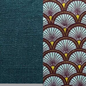 Lin bleu moyen | Intérieur éventails bleu marron