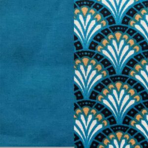 Lin bleu roi | Intérieur grands éventails bleu blanc
