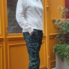 310394878_1219853478580048_4472903051254048953_n Le cargo Telmon de Lamericana revisité en version féminine dans un jacquard fond vert et de profil en silhouette avec le sweat Vol Blanc