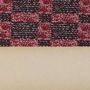Jersey Jacquard Geometric rouge et noir | intérieur uni gris perle