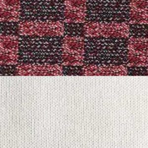 Jersey Jacquard Geometric rouge et noir | intérieur uni blanc